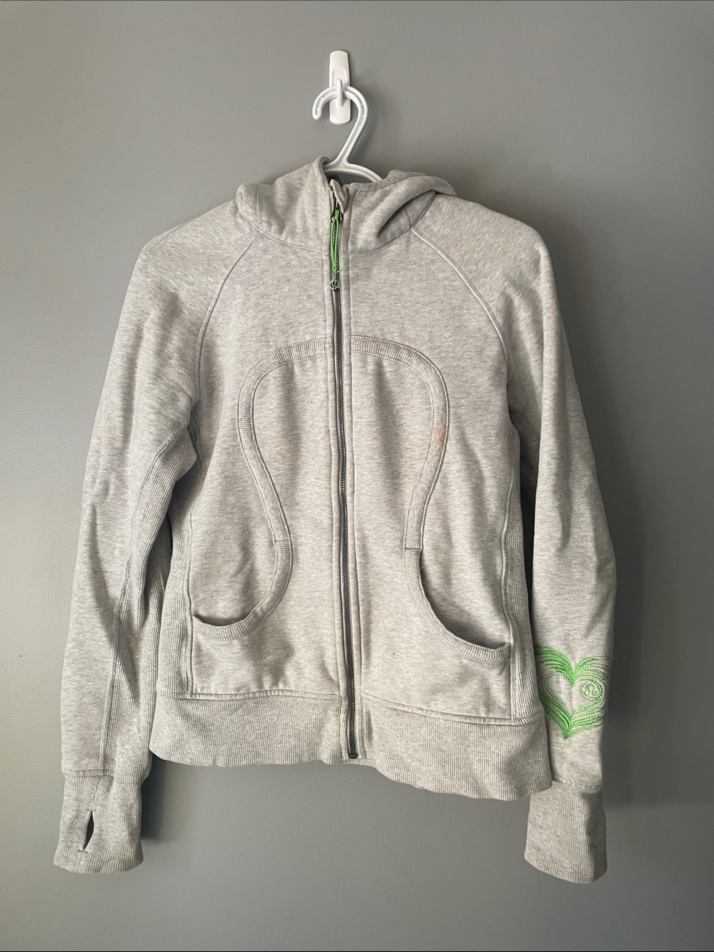 lululemon athletica Light  Gray Cozy Hoodie with Script Lining